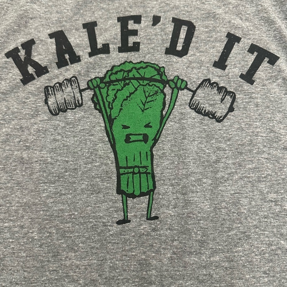 “Kale’d It” Pun Graphic Tee | Size L | Funny Fitness-Inspired Dolman T-Shirt - Picture 12 of 15